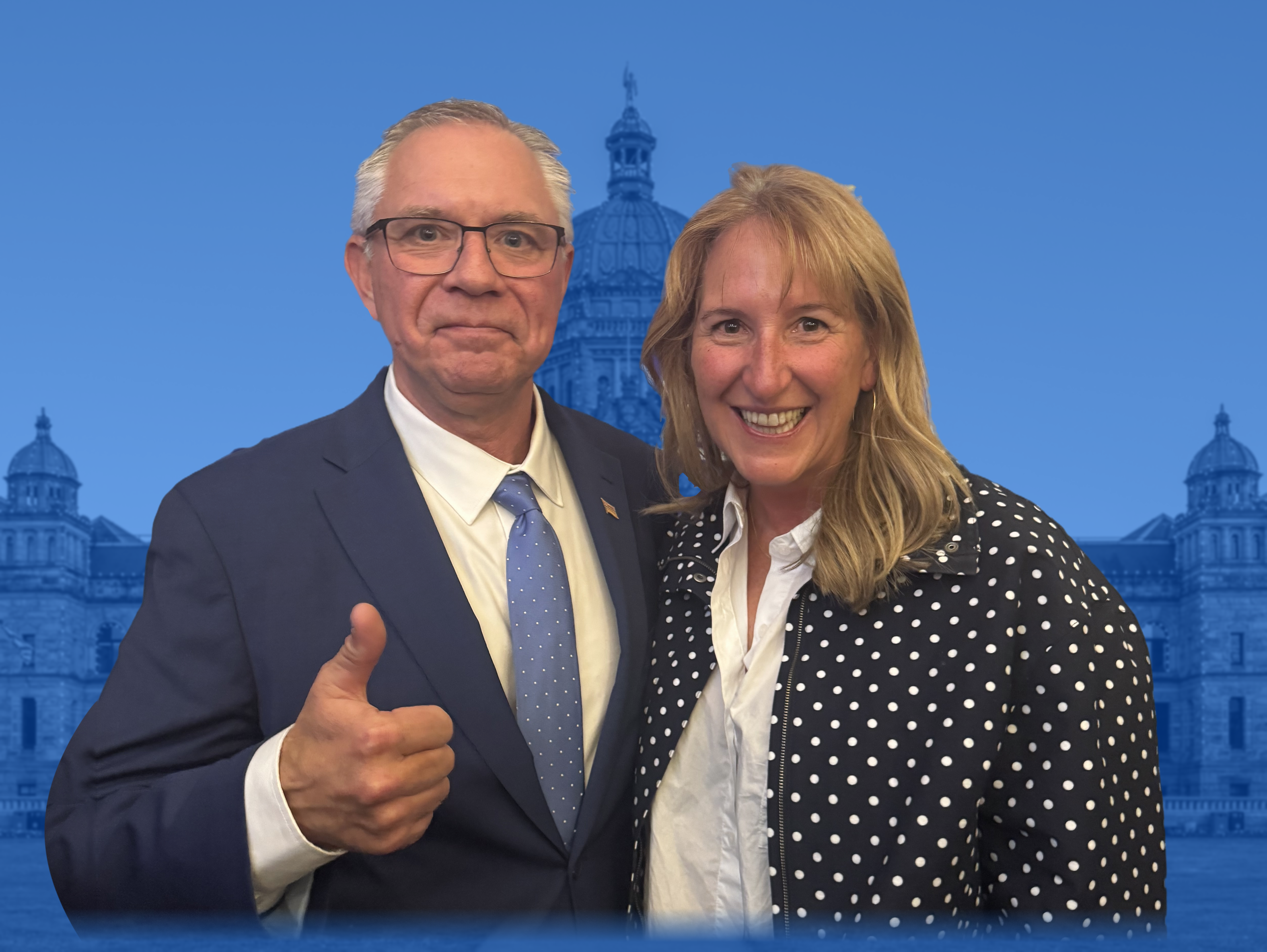 Tracy St Claire with Lorne Doerkson at the Legislature